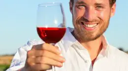 Man Smiling Glass Wine
