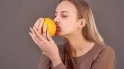 Sniffing Smelling Orange